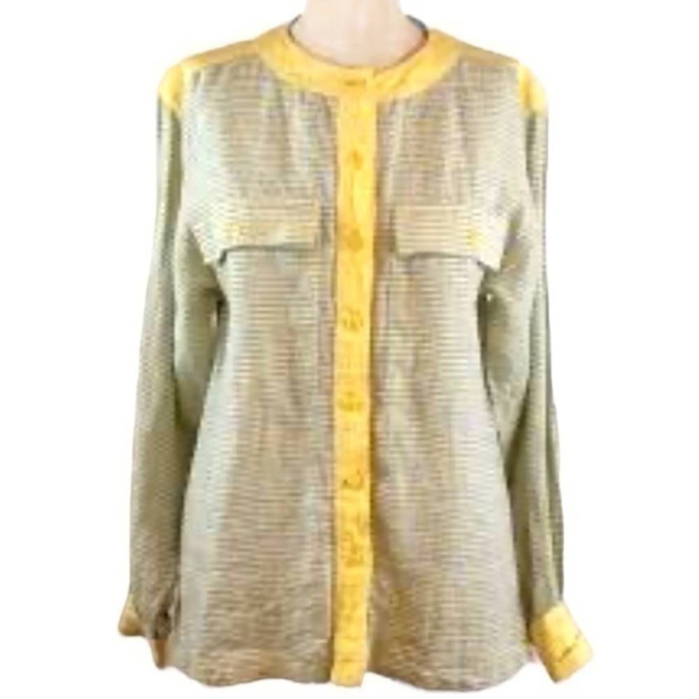 Escada Vintage Stripe Linen Top (Rare)